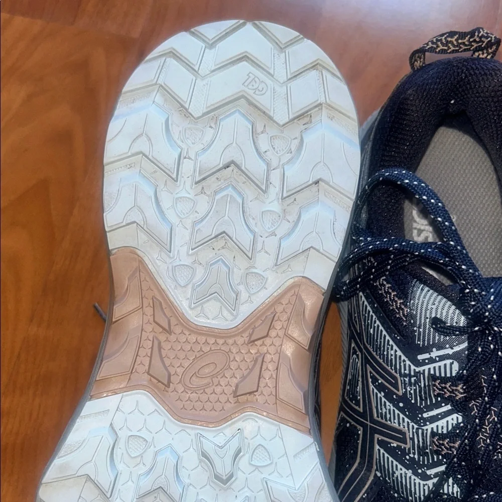 Asics Women's Navy Blue and White Sneakers - Picture 10 of 14